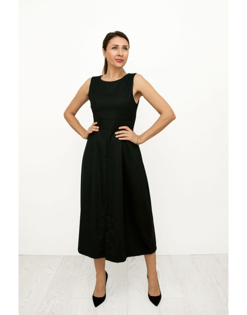 Graues Nadelstreifen Kleid