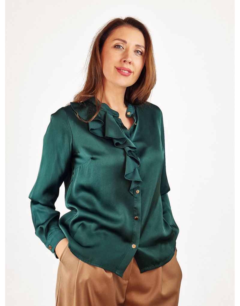 Bluse mit RÃ¼schen aus Viscosa