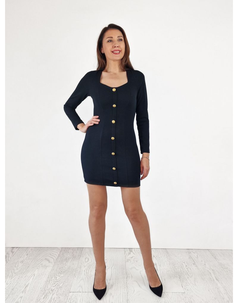 Minikleid mit light gold KnÃ¶pfen